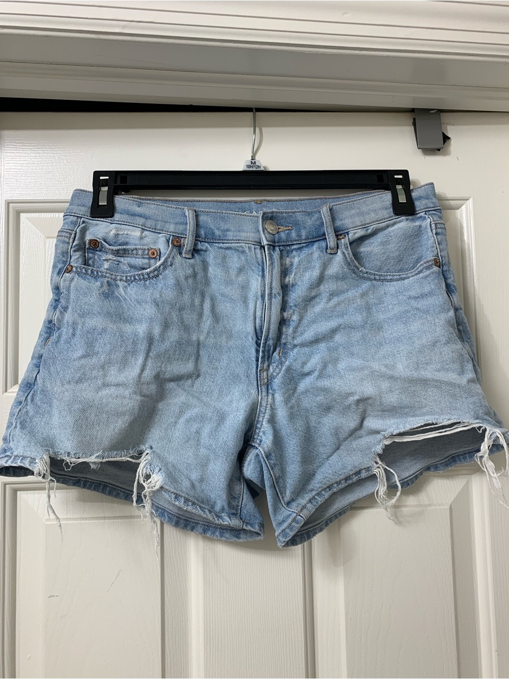 Light Blue Distressed Denim Jean Shorts
